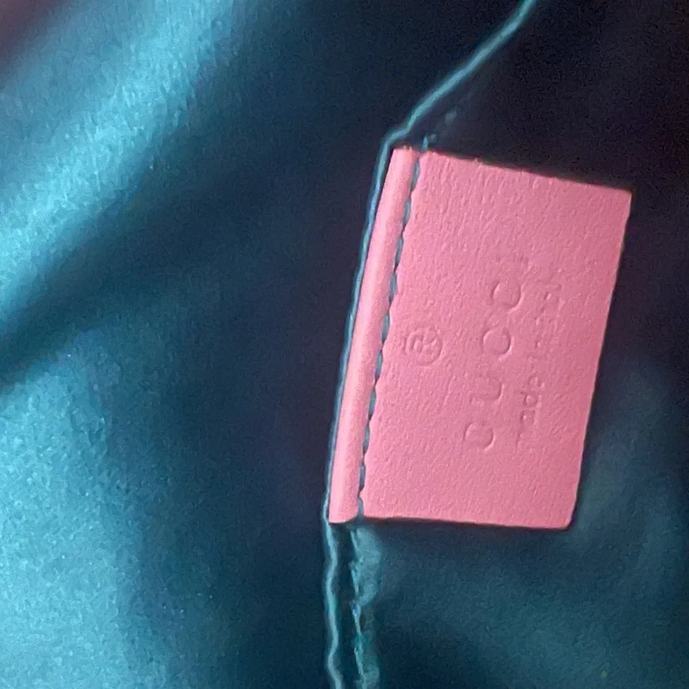 Gucci Pink Velvet Marmont Mini Crossbody Bag with Gold and Crystal Details